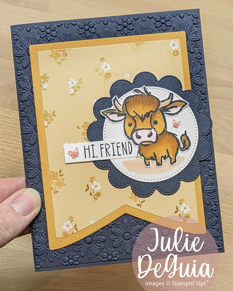 How to color the cute highland cow in the Wild Bunch June Product of the Month stamp set from Stampin' Up!